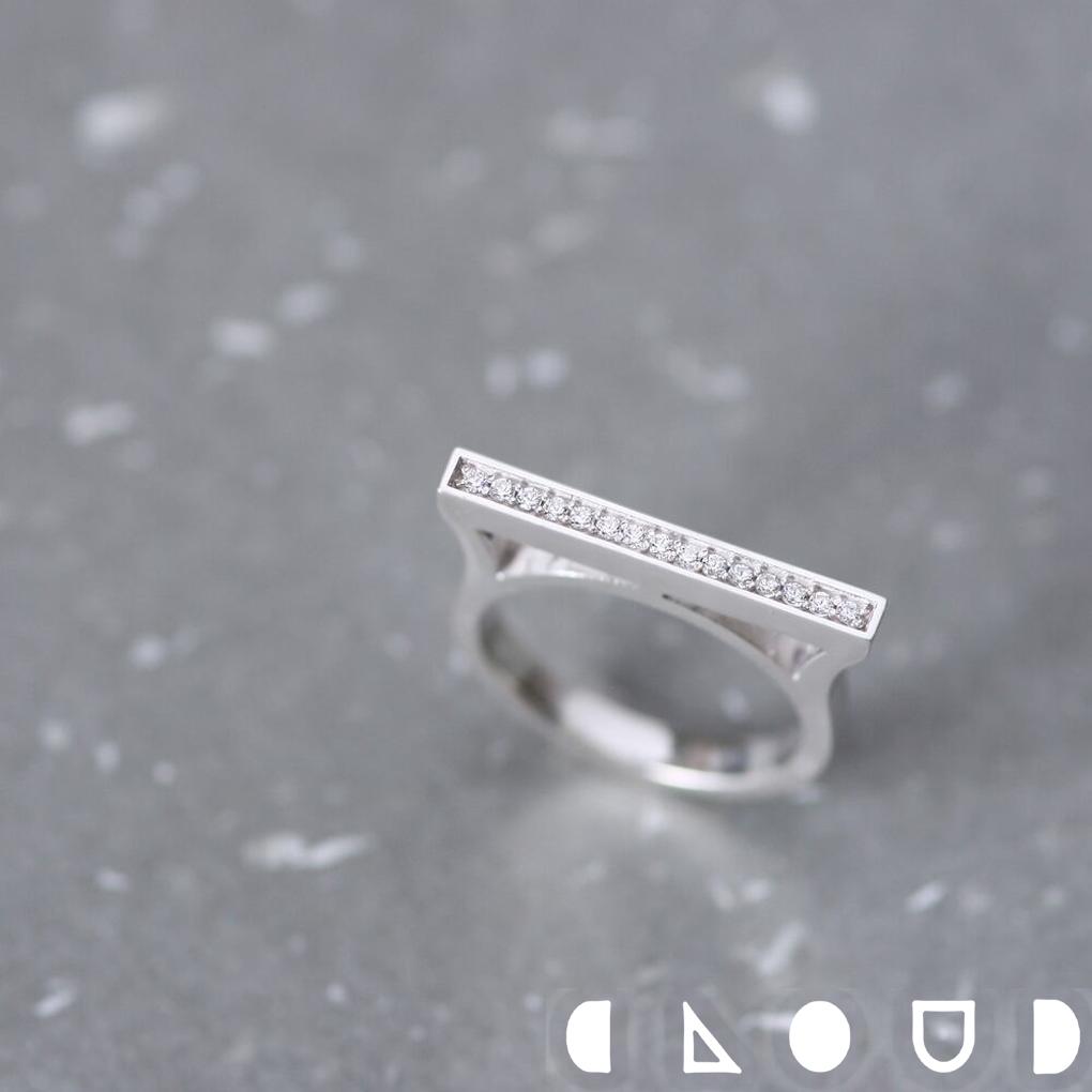 Cloud Jewelry 横長 バー リング シルバー925 クラウドジュエリー 華やか 洗練 リング シルバー 横長 シャープ シンプル 小粒 ジュエリー ジルコニア 繊細 魅力 ブック型 シルバー925 ブック｜新宿 銀の蔵 シルバーアクセサリー