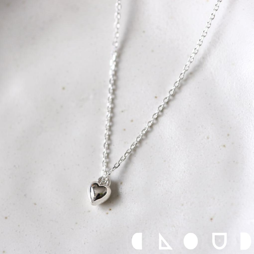 Cloud Jewelry mini 立体 ハート ネックレス シルバー925 クラウドジュエリー ペンダント ぷっくり ハートペンダント ジュエリー チェーン 立体 シルバー シルバー925 ボリューム シンプル