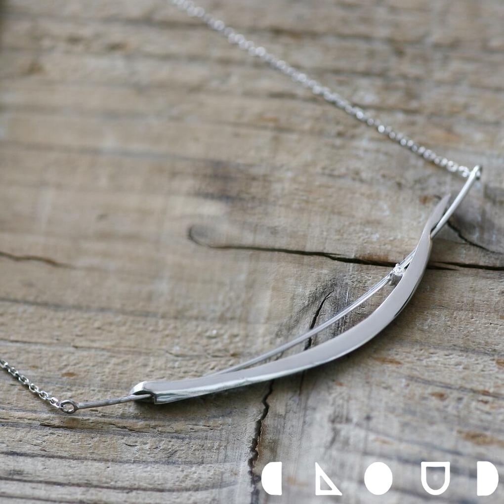 Cloud Jewelry クレセントムーン ネックレス シルバー925 クラウドジュエリー チェーン ネックレス ペンダント 両吊り シルバー 長い プラチナコーティング 小粒 プラチナ シルバー925 月モチーフ ジュエリー ジルコニア
