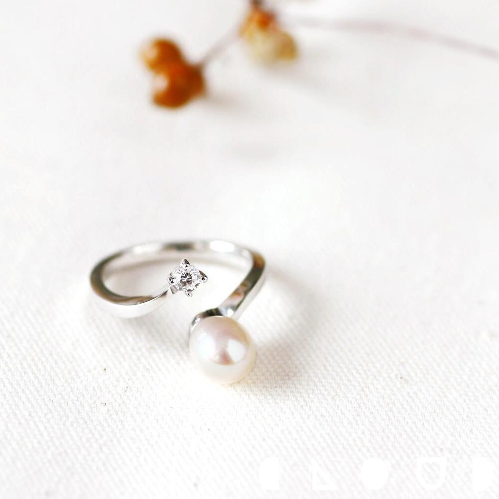 Cloud Jewelry Oval 真珠 オープン リング シルバー925 クラウドジュエリー オーバル 一粒 真珠リング ジュエリー 淡水真珠 淡水 真珠 シルバー925 オープン オーバル型 シルバー 華やか オープンリング 指輪 リング ジルコニア