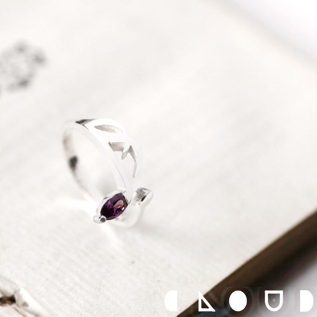 Cloud Jewelry アメジスト 16分音符 リング シルバー925 クラウドジュエリー シルバー925 シリーズ ブック ファイア リング ジュエリー シャープ シルバー 音符モチーフ 音符 シルエット アメジスト ブック型 サファイア シンプル