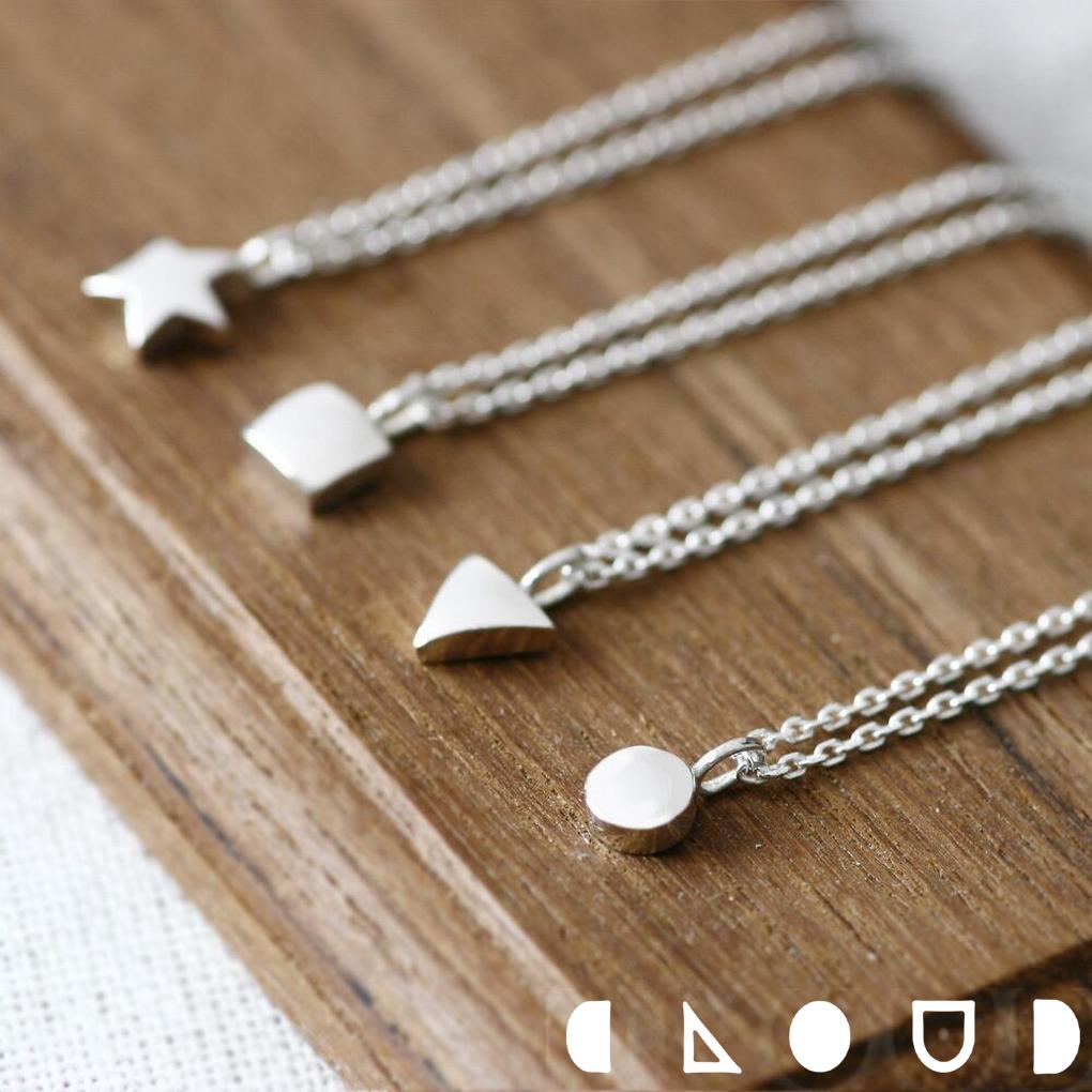 Cloud Jewelry mini 図形 ネックレス シルバー925 クラウドジュエリー シルバー925 チェーン シンプル シルバー 四角 小ぶり 三角 ジュエリー ペンダント