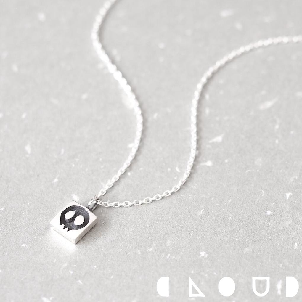 Cloud Jewelry Emoji スカル ネックレス シルバー925 クラウドジュエリー ネックレス ジュエリー チェーン デイリー シルバー 遊び心 ペンダント シルバー925 ミニマルなデザイン リング おすすめ スカル 四角 スカルネックレス