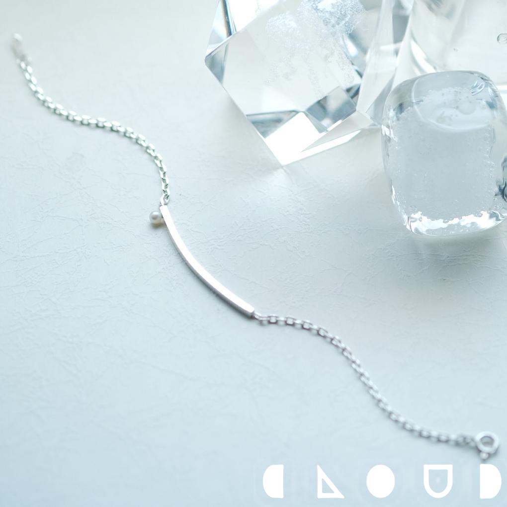 Cloud Jewelry Pearl マッチ ブレスレット シルバー925 クラウドジュエリー おすすめ バングル セント 淡水 真珠 さりげない アクセント シルバー925 重ね付け ブレスレット パール ベビーパール 小粒 チェーン シャープ 淡水真珠 ジュエリー ベビー シルバー