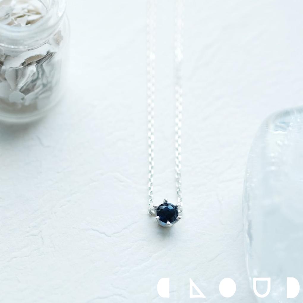 Cloud Jewelry サファイア 6本爪 ネックレス シルバー925 クラウドジュエリー デイリー シルバー おすすめ チェーン シンプル シルバー925 ネックレス ジュエリー ストーン サファイア 合成サファイア ファイア ペンダント 一粒 小粒 ジュエリーボックス