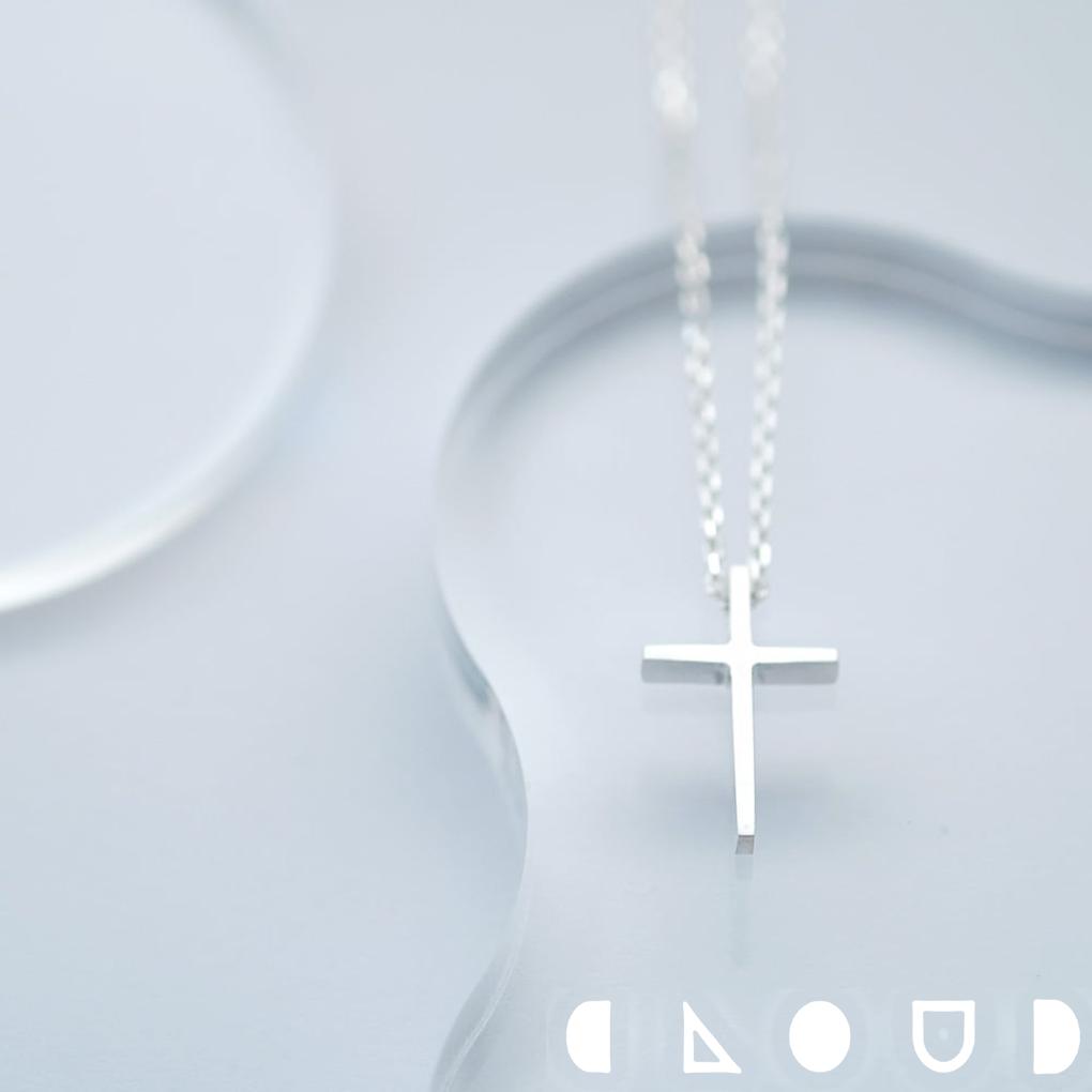 Cloud Jewelry クラシック 十字架 クロス ネックレス シルバー925 クラウドジュエリー ジュエリー シルバー 十字架 重ね付け クラシック デコルテ 十字架ネックレス シンプル クロス 上品 シャープ チェーン ネックレス シック シルバー925 クロスネックレス エッジ