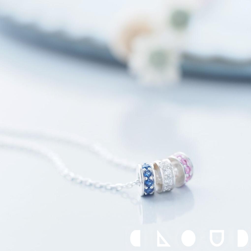Cloud Jewelry 3 colors リング ネックレス シルバー925 クラウドジュエリー サファイア ネックレス チェーン リングネックレス 上品 リング 小ぶり セント ジルコニア ペンダント ファイア 合成サファイア アクセント ブック型 ピンク ブック カラフル シルバー925