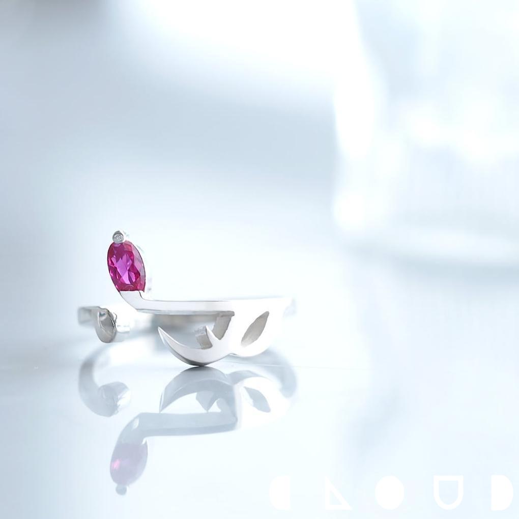 Cloud Jewelry ルビー 16分音符 リング シルバー925 クラウドジュエリー リング シルエット 音符 シャープ 合成ルビー 一粒 ブック型 ルビー シルバー ジュエリー シリーズ 音符モチーフ ブック エメラルド シルバー925 シンプル｜新宿 銀の蔵 シルバーアクセサリー