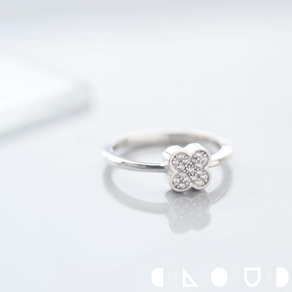 Cloud Jewelry Stone クローバー リング シルバー925 クラウドジュエリー 小粒 クローバー シンプル 小ぶり シルバー デイリー ジルコニア 繊細 シルエット 華やか ジュエリー シルバー925 クロー