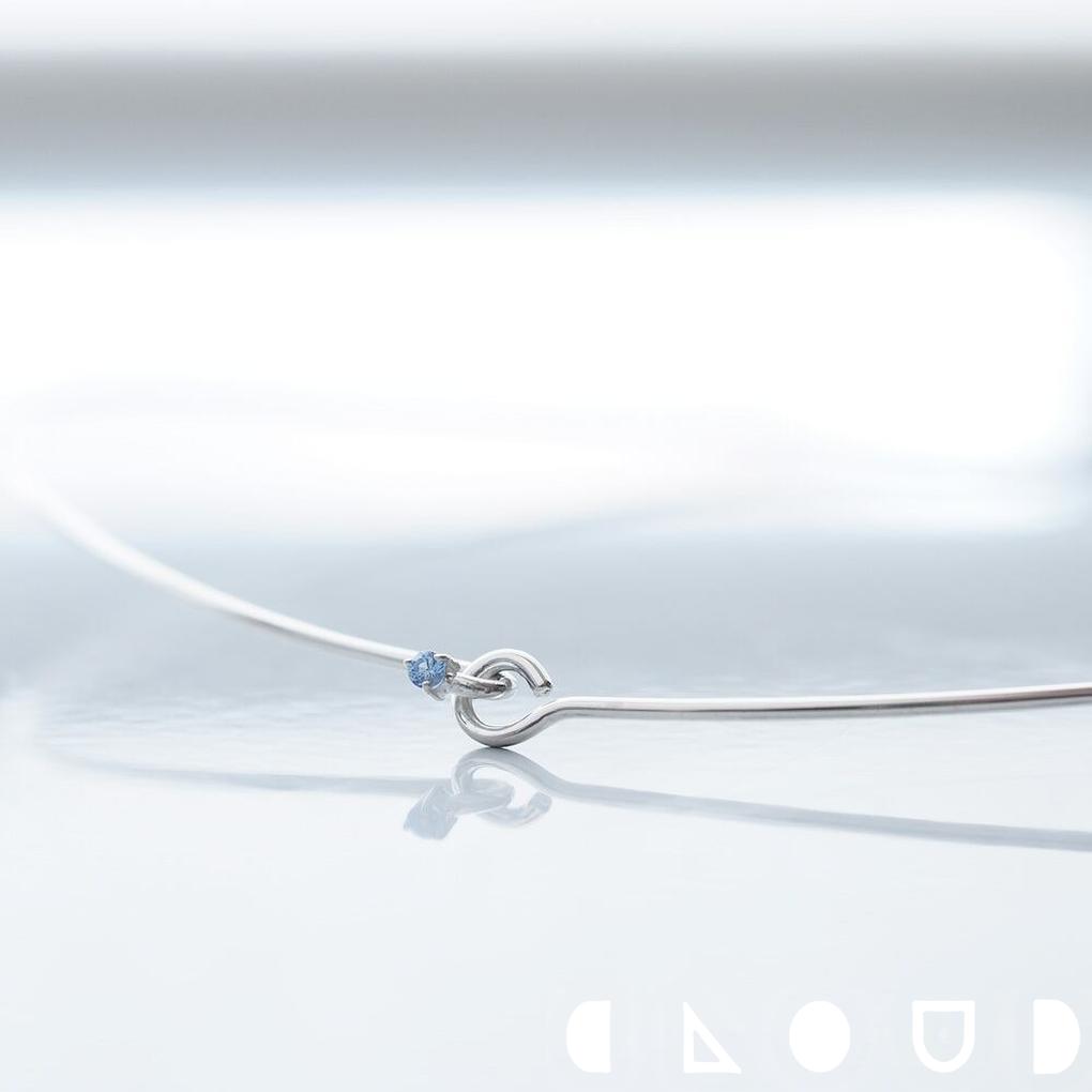 Cloud Jewelry Aquamarine アクアマリン ワイヤー チョーカー ネックレス シルバー925 クラウドジュエリー ルビー マリン アクアマリン シルバー925 重ね付け ネックレス アクア シルバー ジュエリー トップ 小粒 おすすめ