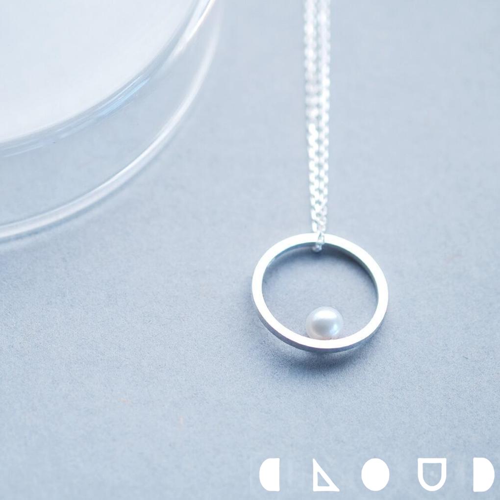 Cloud Jewelry パール リング ネックレス シルバー925 クラウドジュエリー ミニマルなデザイン リングペンダント ロングネックレス ロング ペンダント チェーン シルバー 真珠 長め ネックレス リング セント 淡水 一粒 アクセント ジュエリー シルバー925 さりげない 9,856円