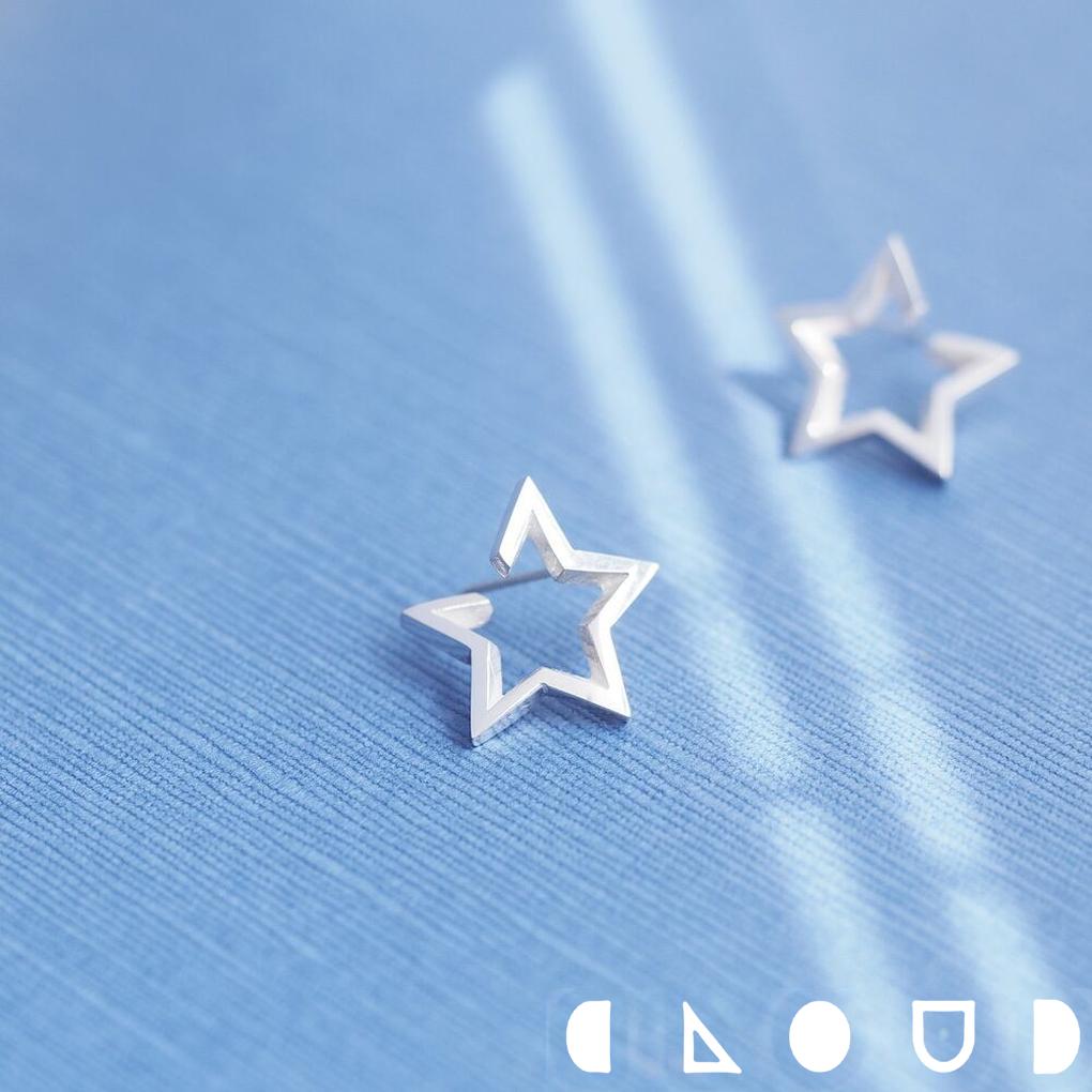 Cloud Jewelry Open 変形 星 ピアス シルバー925 クラウドジュエリー ピアス シルバー925 オープン ひねり ジュエリー シルバー シルエット