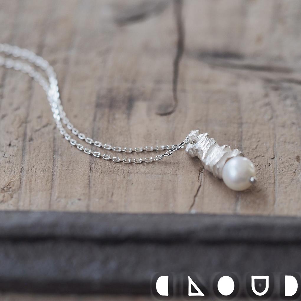 Cloud Jewelry 無骨な パール ネックレス シルバー925 クラウドジュエリー さりげない 無骨 淡水 パール 存在感 艶消し 淡水パール ペンダント ジュエリー パールネックレス シルバー925 チェーン シルバー ナチュラル 上品 ネックレス ジュエリーボックス 8,968円