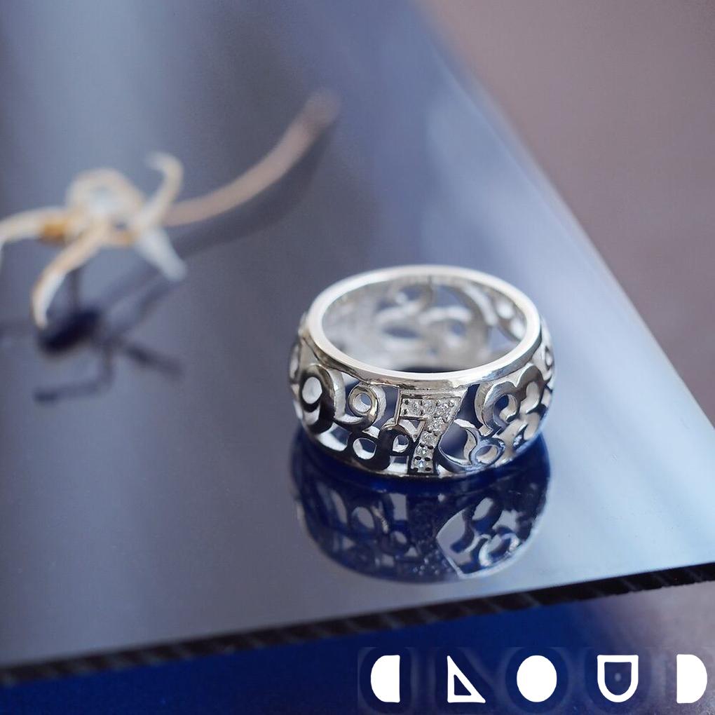Cloud Jewelry 数字 透かし リング シルバー925 クラウドジュエリー リング ブック型 ジュエリー シルバー925 グラム シルバー 透かし ジルコニア 大ぶり 華やか 小粒 ブック|新宿 銀の蔵 シルバーアクセサリー