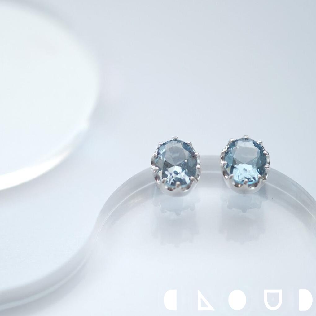 Cloud Jewelry 大粒 アクアマリン ピアス イヤリング シルバー925 クラウドジュエリー シルバー 美しい ジュエリー 爪留 ブック マリン ポストタイプ ピアス アクアマリンピアス 大粒 金具 シルバー925 クラウン 爽やか イヤリング リング ブック型 アクアマリン アクア