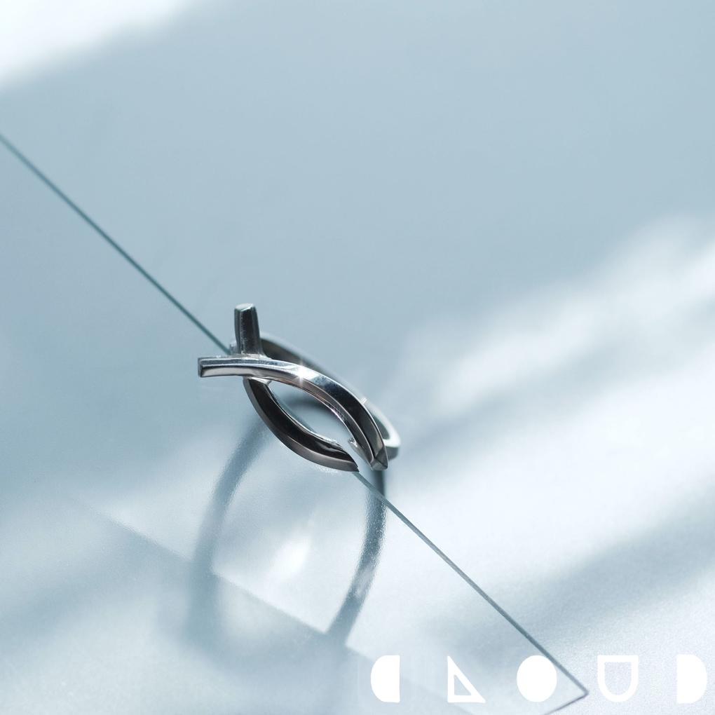 Cloud Jewelry 魚 オープン リング シルバー925 クラウドジュエリー オープンリング シルバー リング ミニマルなデザイン シルバー925 重ね付け ジュエリー オープン シンプル