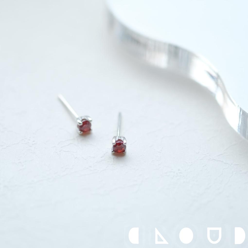 Cloud Jewelry 一粒 ガーネット ピアス イヤリング シルバー925 クラウドジュエリー 小粒 エメラルド ピアス ガーネットピアス 一粒 華やか イヤリング ネット シルバー 金具 ランス リング ガーネット ジュエリー ポストタイプ シルバー925