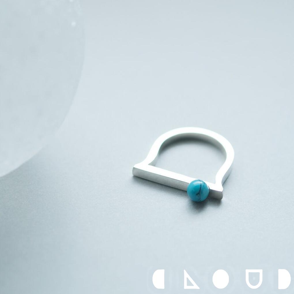 Cloud Jewelry ターコイズ トルコ石 バー リング シルバー925 クラウドジュエリー シルバー 美しい 一粒 鏡面仕上げ トルコ石 エッジ さりげない ターコイズ シルバー925 ミニマルなデザイン 重ね付け リング ジュエリー 存在感 上品 シャープ トップ|新宿 銀の蔵 シルバーアクセサリー