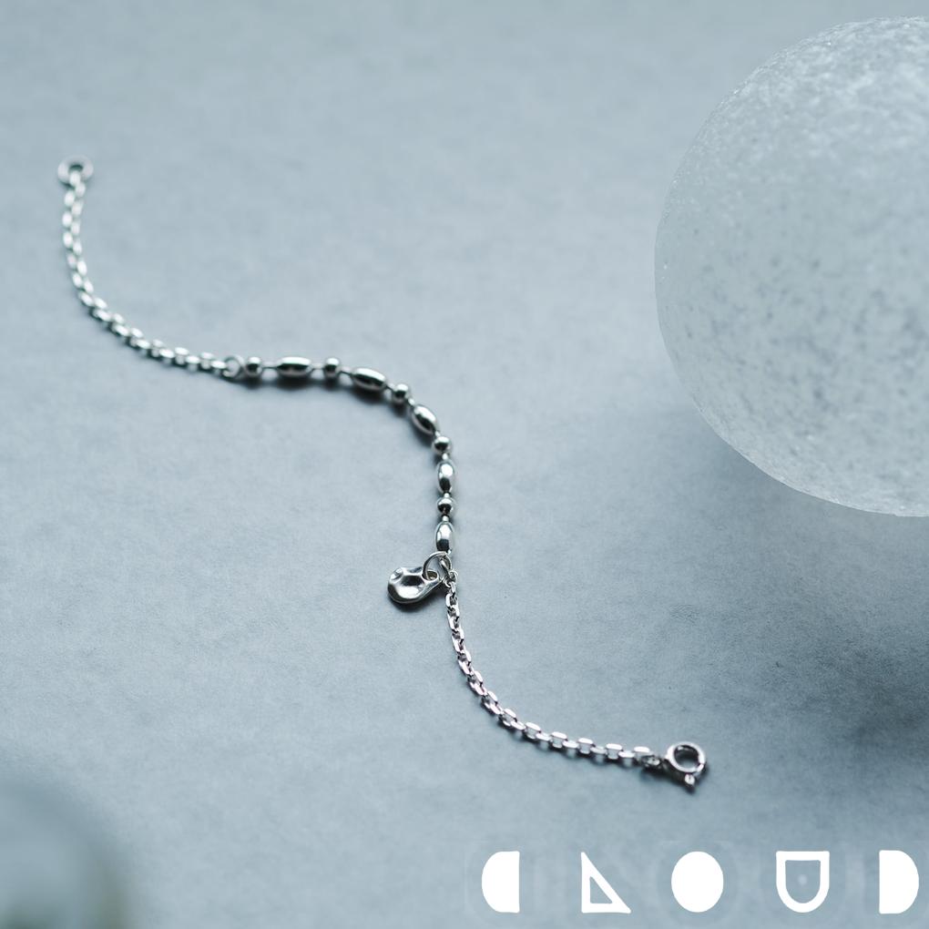 Cloud Jewelry ミックス チェーン ブレスレット シルバー925 クラウドジュエリー クレーター ミックス ジュエリー セント シルバー925 チェーンブレス レイヤード テクスチャ チャーム チェーンブレスレット アクセント 小粒 ブレスレット シンプル チェーン 存在感