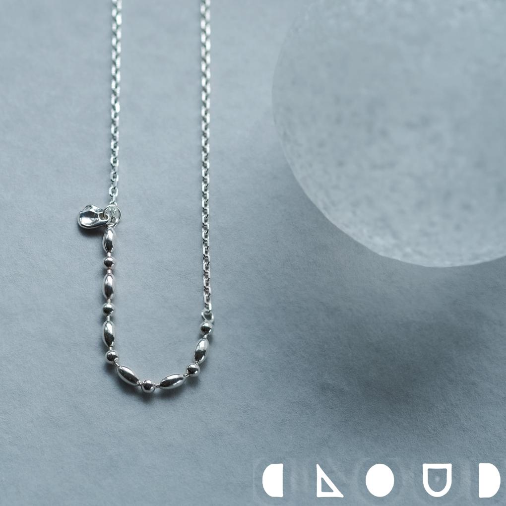 Cloud Jewelry ミックス チェーン ネックレス シルバー925 クラウドジュエリー アクセント ジュエリー 存在感 チェーンネックレス ネックレス セント シルバー925 シルバー テクスチャ ミックス 小粒 レイヤード シンプル チェーン チャーム クレーター