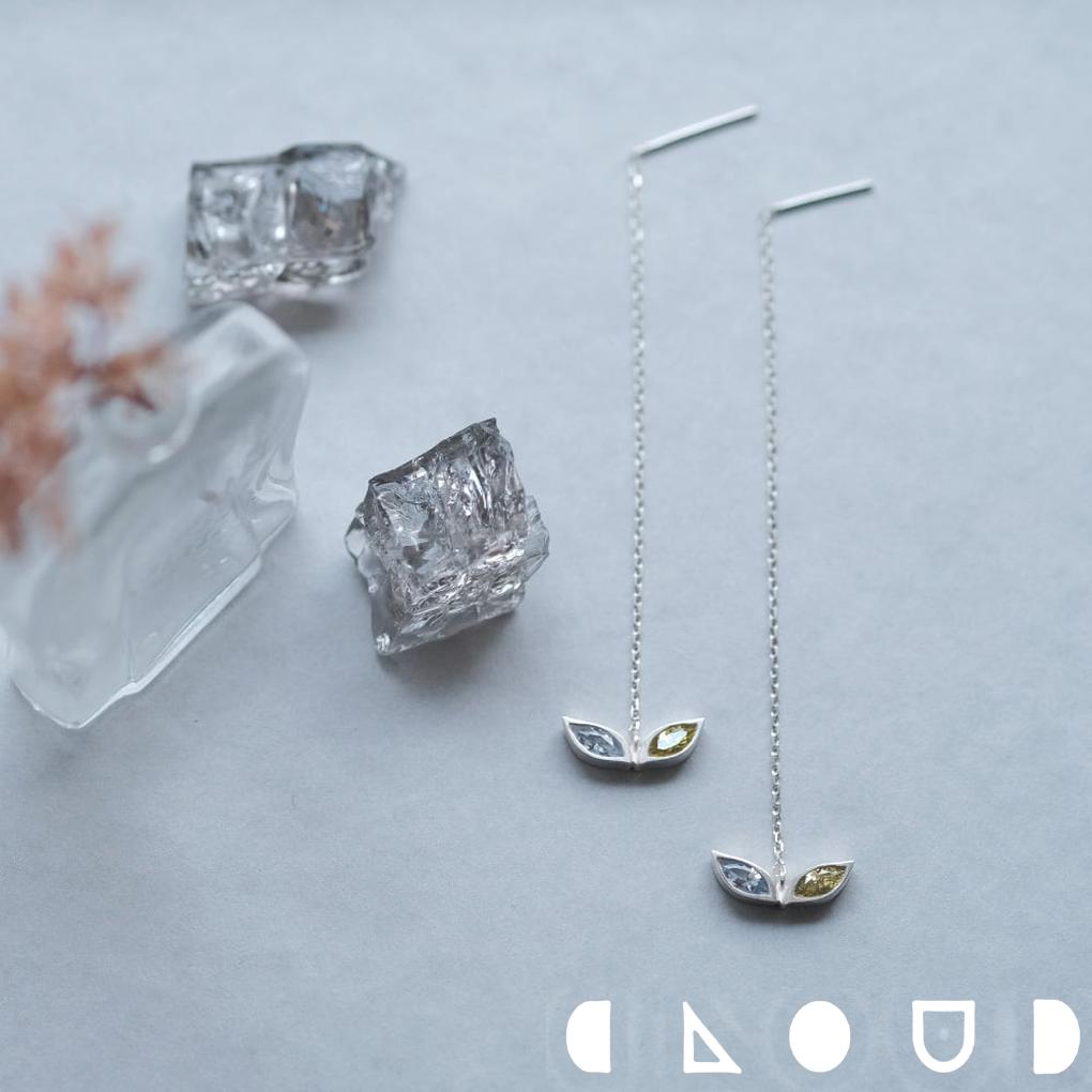 Cloud Jewelry 猫目 チェーン ピアス シルバー925 クラウドジュエリー シルエット ペンダント チェーン シルバー925 シルバー さりげない ピアス ドット 存在感 マリン チェーンピアス アクア アクアマリン シンプル ジュエリー ぺリドット ミステリアス ボックス付