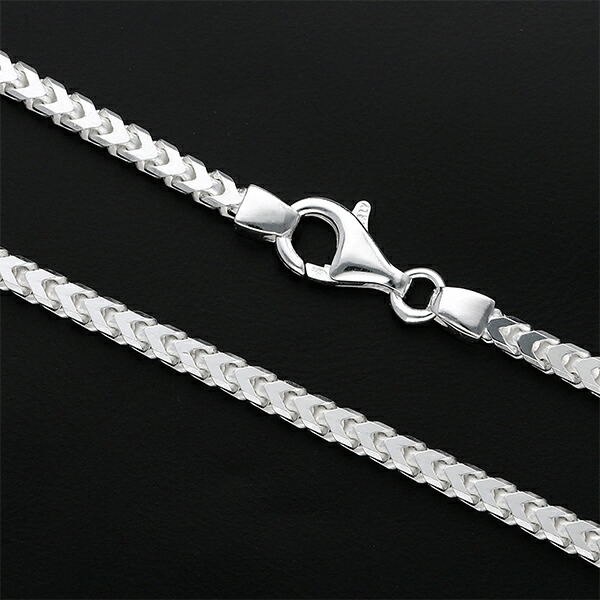 フランクリンシルバーチェーン幅2.8mm60cmシルバーチェーンシルバーアクセサリーネックレスフランコ喜平きへい銀シルバー925シルバー925チェーンネックレスチェーンプレゼント人気おしゃれチェーンのみ