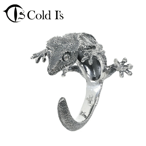 Cold I's クレステッドゲッコー 巻きつき リング 7～19号 シルバー925 指輪 シルバーアクセサリー オウカンミカドヤモリ ヤモリ トカゲ ゲッコー 爬虫類 は虫類 リアル メンズ レディース 男性 女性 彼氏 彼女 夫 妻 記念 記念日 誕生日 プレゼント ブランド