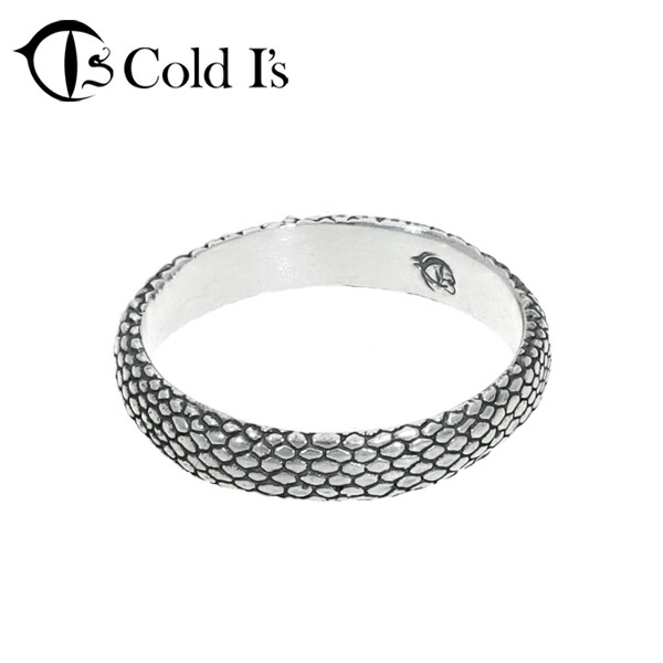 Cold I's スネーク スキン リング 18号 シルバー925 指輪 シルバーアクセサリー ヘビ 蛇 パイソン ボア 鱗 へび柄 爬虫類 は虫類 ナミヘビ科 アオダイショウ コーンスネーク リアル メンズ レディース 男性 女性 彼氏 彼女 夫 妻 記念 記念日 誕生日 プレゼント