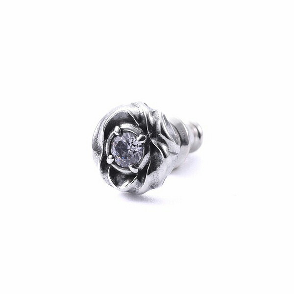 DEAL DESIGN ディールデザイン RT: DOME STUDS with stone シルバー ピアス 1P 片耳用 シルバーピアス メンズ レディース 男性 女性 カラー ストーン スタッド スタッドピアス シルバー950 かっこいい 彼氏 老舗 国産 有名 ブランド 記念日 誕生日 プレゼント 人気 彼女