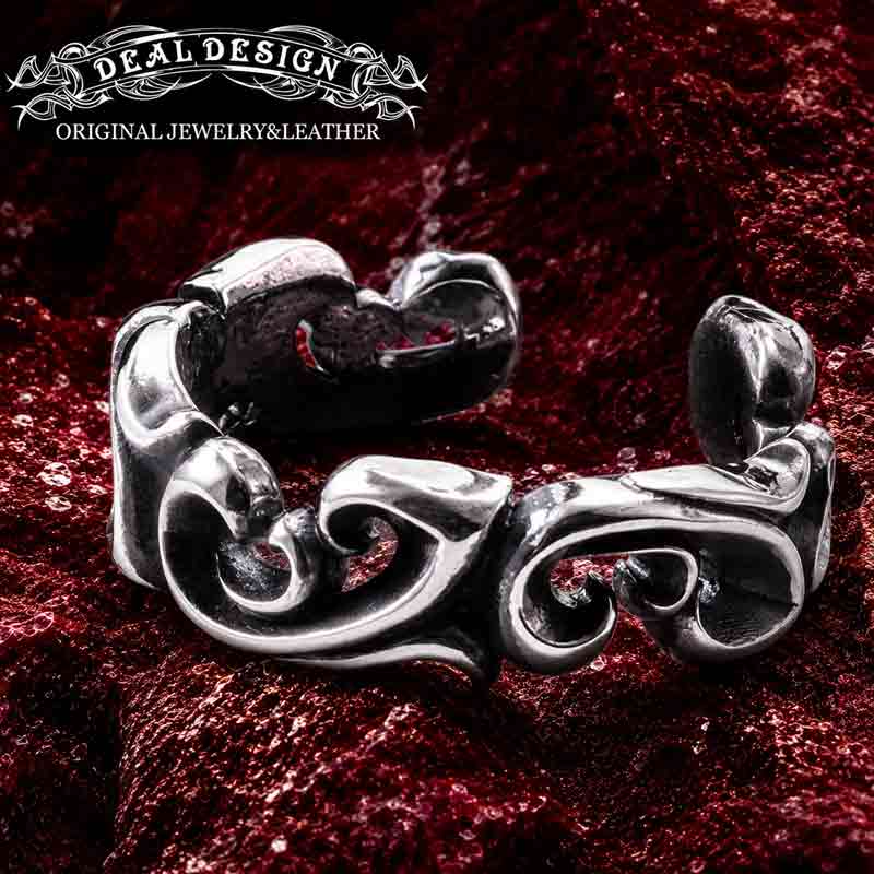 DEAL DESIGN ディールデザイン ダブル フローラル イヤカフ シルバー イヤーカフ 1P 片耳用 ノンホール ピアス イヤークリップ フェイクピアス アラベスク 唐草 メンズ レディース 男性 女性 シルバー925 かっこいい 有名 ブランド 記念日 誕生日 プレゼント 人気