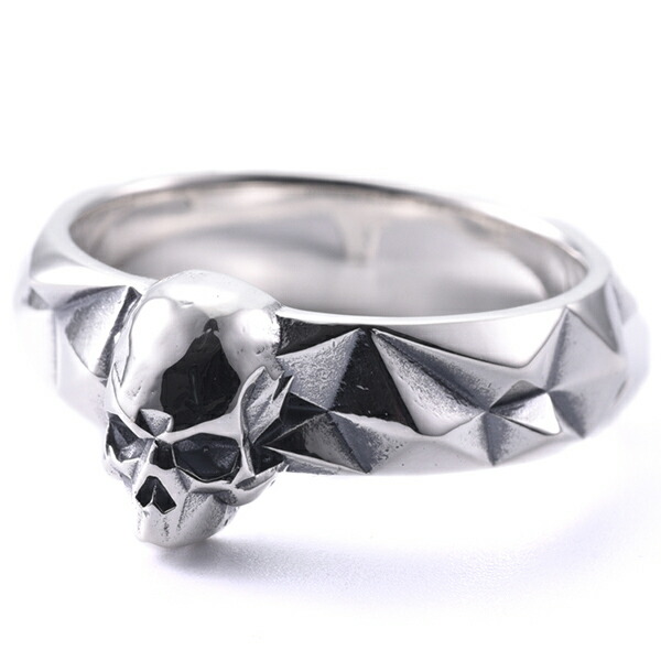 Deal Design ディールデザイン ミラー スカル リング 7 23号 指輪 シルバーリング メンズ 男性 髑髏 ドクロ ガイコツ カット スタッズ ギラギラ シルバー925 シルバーアクセ 彼氏 かっこいい ハード ロック バイカー 記念日 誕生日 老舗 国産 有名 ブランド プレゼント 人気