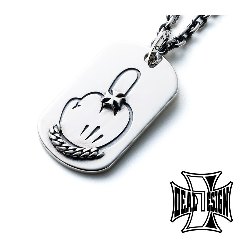 DEAL DESIGN ディールデザイン ファックユータグ ラージ トップ ヘッド ペンダントトップ ペンダント ネックレス シルバー925 メンズ ドック ラージ ファックユー チェーン サイン アイアン アイアンクロス 彫刻 ハンド アンク ハンドサイン クロス ドックタグ 彼氏