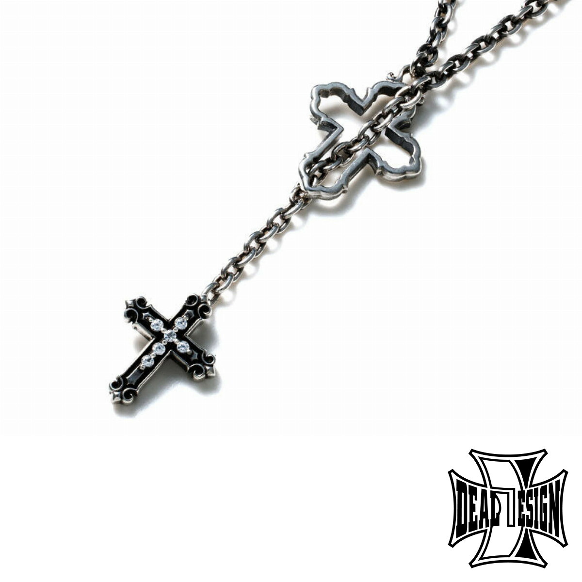 DEAL DESIGN ディールデザイン プロップクロスロザリオ ネックレス チェーン付き シルバーネックレス ペンダント 首飾り シルバー925 シルバーアクセサリー 銀 SV925 スターリングシルバー ロック バイカー 老舗ブランド 有名ブランド 人気 メンズアクセサリー|新宿 銀の蔵 シルバーアクセサリー