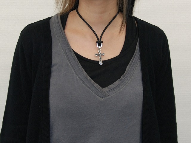 市場 Deal シルバー925 Design 本革 ギフト ディールデザイン レザーチョーカー エンドコーン メンズアクセサリー チョーカー シルバーアクセサリー