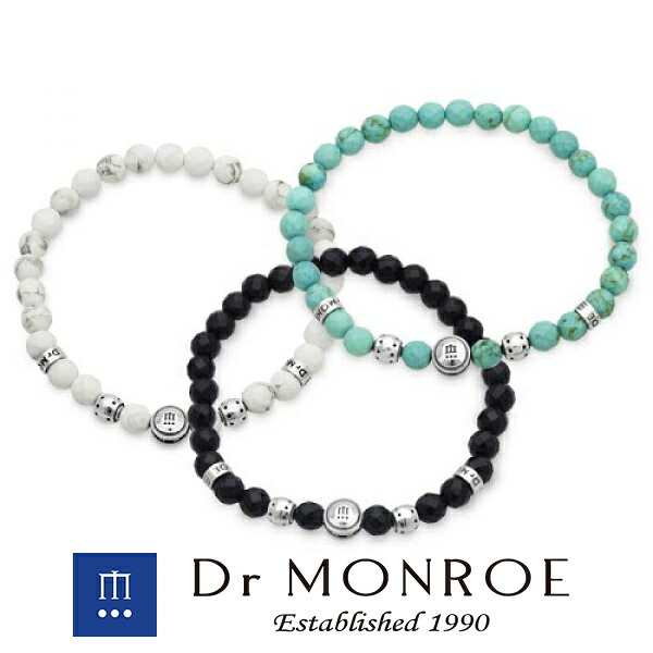 Dr MONROE ドクターモンロー カットストーンブレスレット メカ メカニカル 機械 マシン ビス ブランド シルバーアクセサリー シルバー925 シルバー スターリングシルバー シルバーブレスレット 腕輪 天然石 オニキス ハウライト マグネサイト ターコイズ メンズ