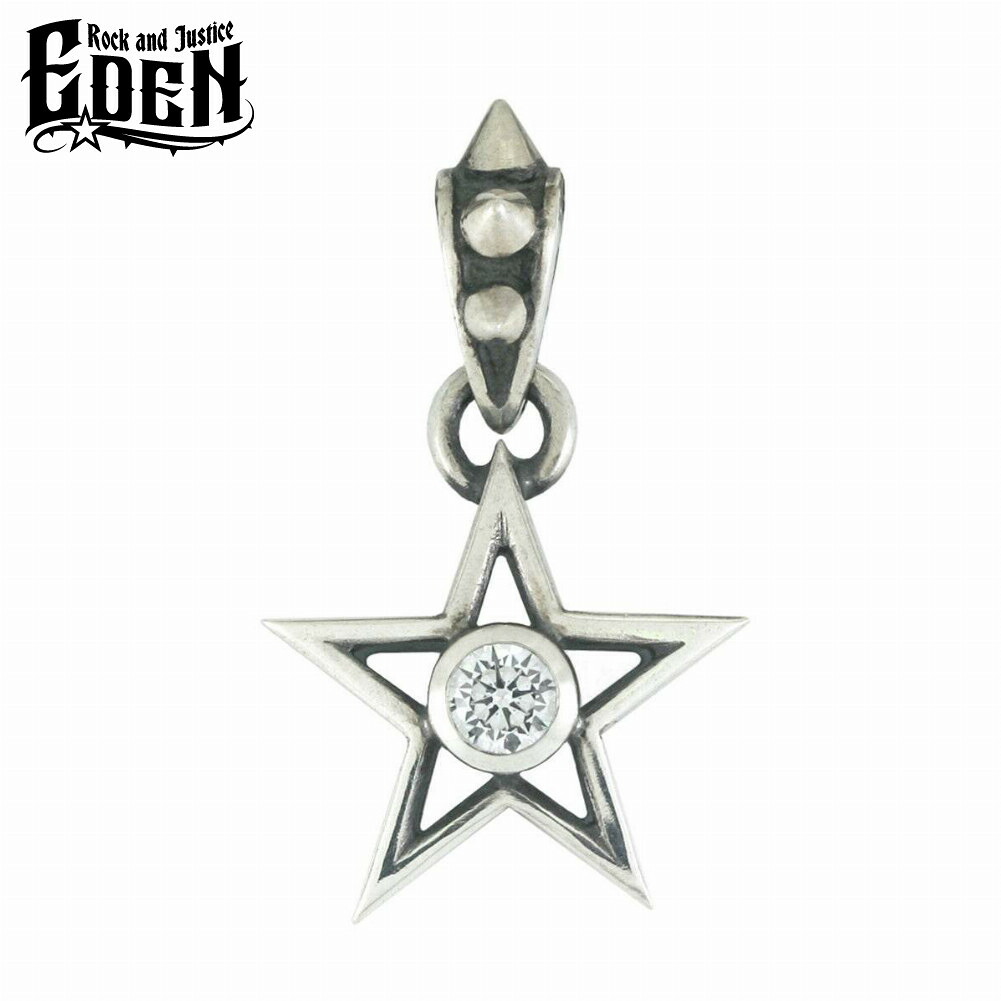 Rock and Justice EDEN エデン シャイニングスタートップ キュービックジルコニア クリア チェーンなし ペンダント チャーム ネックレストップ シルバー925 ブランド シルバーアクセサリー Shining Star Top CZ CL メンズ 男性 彼氏 人気 おしゃれ