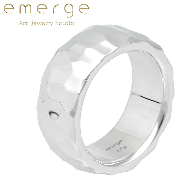 emerge エマージュ EX ラージ ランダムエッジ リング 6～24号 指輪 シルバーリング メンズ レディース シルバー シルバー925 シルバーアクセ 槌目 凸凹 ハンマー シンプル 太め 幅広 男性 女性 彼氏 彼女 ギフト 記念日 誕生日 プレゼント 人気 ブランド