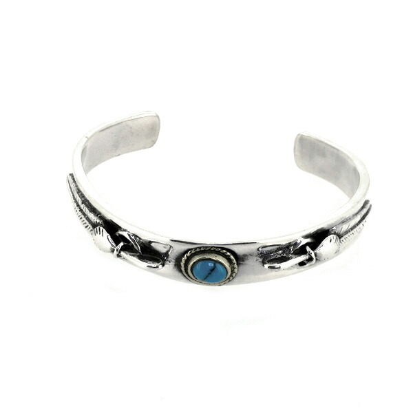 楽天市場】ターコイズ バングル ネイティブ フェザー 羽根