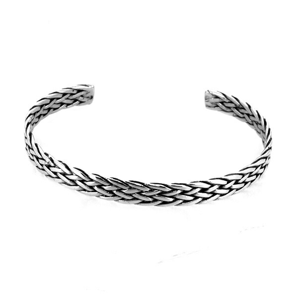 匿名配送/シルバー925/編み込みバングル大/ブレスレット/調整可能/ 楽天市場】編み込みライン シルバーバングル 幅1.1cm シルバー