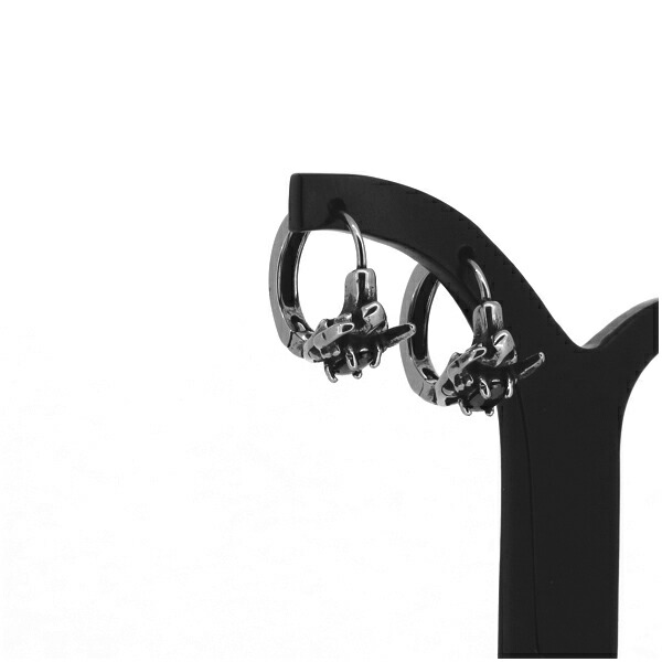 匿名配送　メンズ フープピアス サージカルステンレス ブラック　片耳用 楽天市場】ブラックジルコニア ステンレス フープピアス 1P 片耳