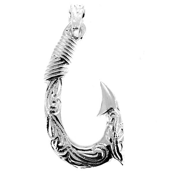 フック ペンダントトップ(チェーンなし) 釣り針 ハワイアン スクロール ネックレス ペンダント シルバー925 銀 シルバーアクセサリー メンズ レディース 男性 女性 アクセサリー ギフト 記念日 誕生日 プレゼント おしゃれ 彼氏 彼女