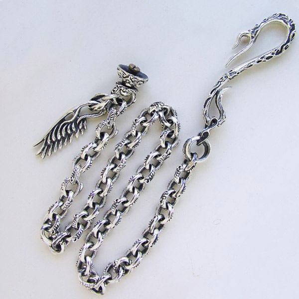 Give Me a Wing ウォレットチェーン 浮き彫り シルバー メンズ 財布 ウォレット ホルダー 鎖 ブランド アクセサリー シルバー925 小物 腰回り ウエスト 翼 羽 ウィング おしゃれ かっこいい ごつめ 男性 彼氏 夫 ギフト 記念日 誕生日 プレゼント 人気 140,000円