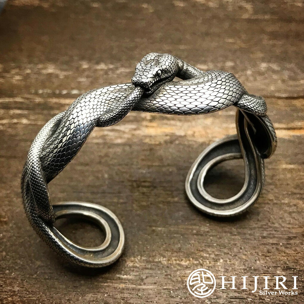 聖 HIJIRI ウロボロスのバングル Ouroboros bangle ブレスレット 腕輪 蛇 ヘビ シルバー アクセサリー ブランド メンズ 男性 彼氏 夫 旦那 記念日 誕生日 プレゼント 人気 おしゃれ