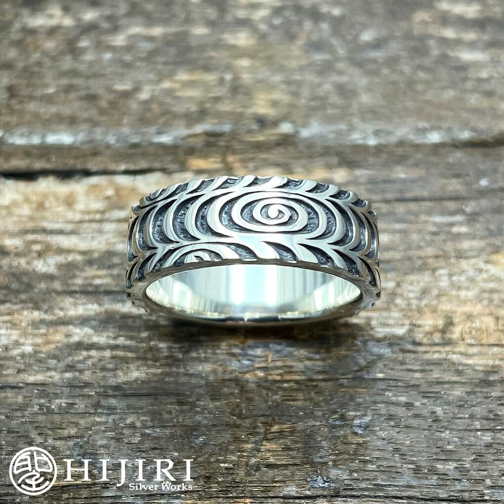 聖 HIJIRI “観世水”紋様 リング Kimono pattern ring 指輪 11～33号 和柄 和風 シルバー アクセサリー ブランド メンズ 男性 彼氏 夫 旦那 記念日 誕生日 プレゼント 人気 おしゃれ