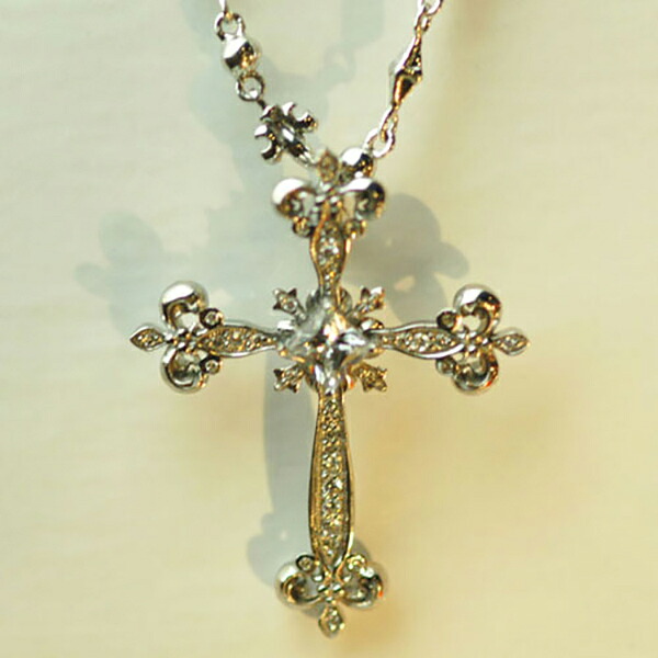 K-SMITH ゴシック クロス ジルコニア ロジウムコーティング ネックレス シルバーアクセサリー シルバー925 シルバーネックレス レディースネックレス パンク ロック 十字架 レディース 女性 彼女 記念日 誕生日 プレゼント ギフト ブランド おしゃれ