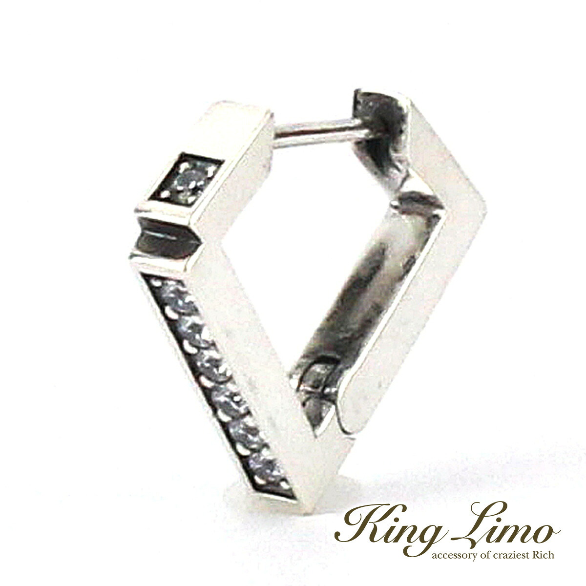 King Limo DIA CUT ダイヤカット ピアス 1P 片耳用 キングリモ シルバー925 シルバーアクセサリー 銀 シルバーピアス 耳飾り｜新宿 銀の蔵 シルバーアクセサリー