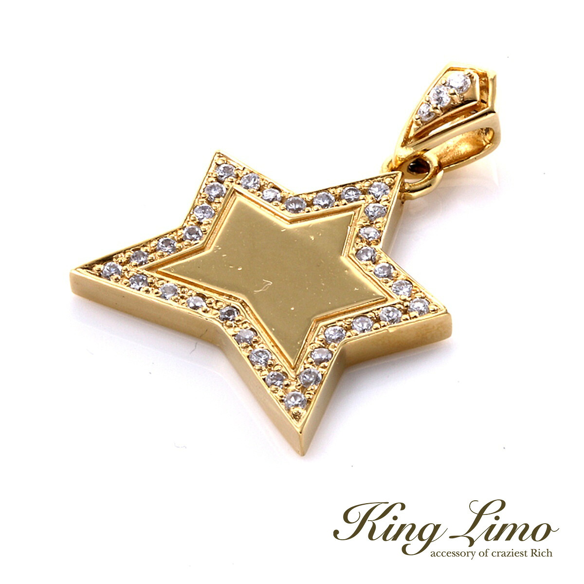 King Limo KING STAR パヴェ キングスター ペンダント (チェーンなし) 星 K18ゴールドコーティング キングリモ シルバー925 シルバーアクセサリー 銀 シルバーペンダントトップ チャーム ネックレス 首飾り｜新宿 銀の蔵 シルバーアクセサリー