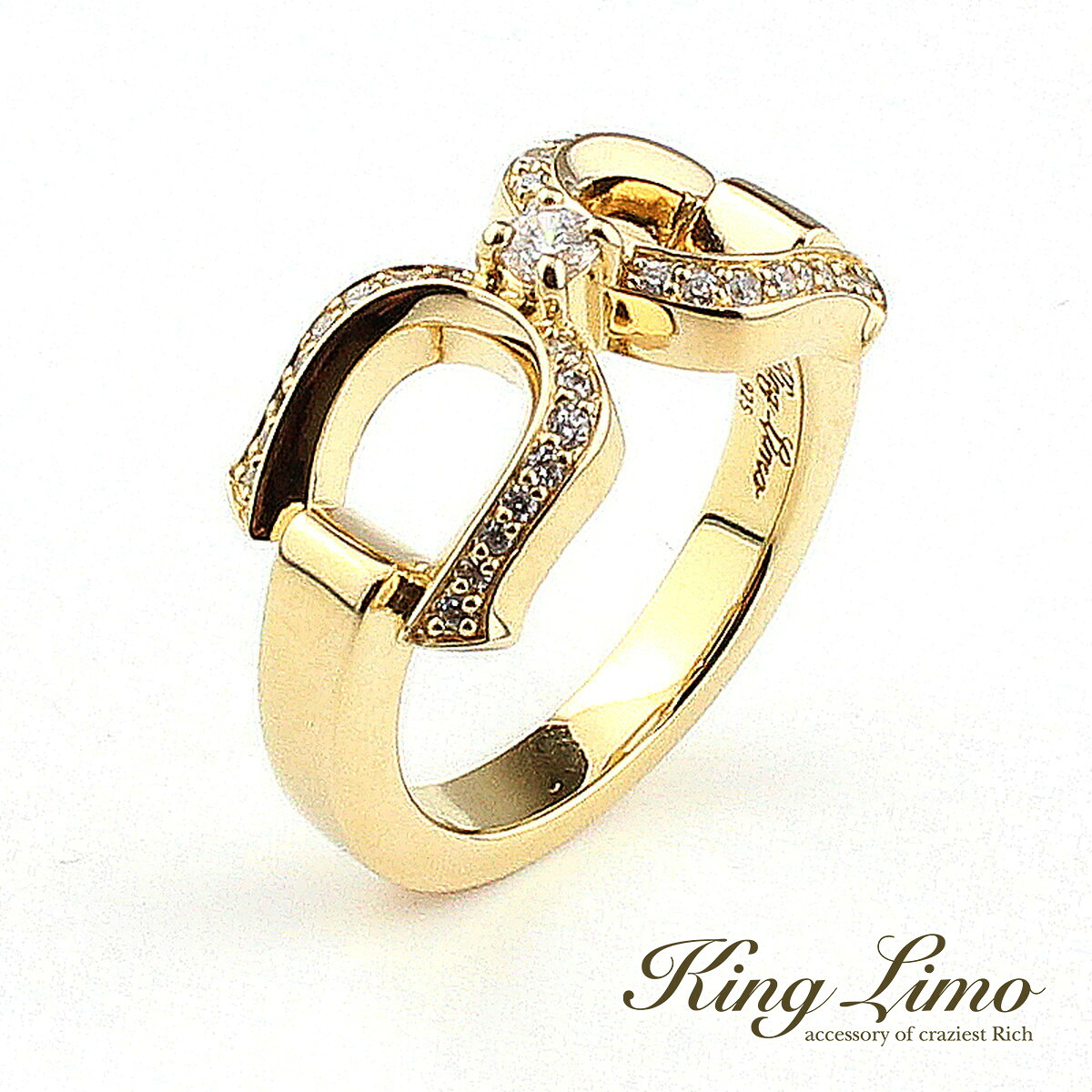 King Limo BIT パヴェ ビット リング K18ゴールドコーティング キングリモ シルバー925 シルバーアクセサリー 銀 シルバーリング 指輪|新宿 銀の蔵 シルバーアクセサリー