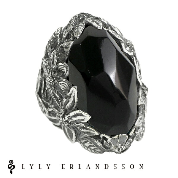LYLY ERLANDSSON the WINTER black ブラック 7号～25号 リリーエルランドソン ウィンター シルバー925 海外ブランド インポートブランド 花 百合 メンズ リング ジュエリー レディース 男性用 銀指輪 メンズリング 男性用指輪 樹脂 ブランド 記念日 誕生日 プレゼント｜新宿 銀の蔵 シルバーアクセサリー