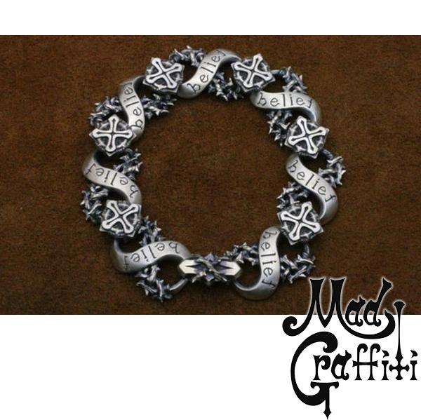 Mad Graffiti マッドグラフィティ ブラインドビリーフブレスレットシルバーアクセサリー シルバー925 チェーン シルバーブレスレット ゴシック ハード メンズ 男性 彼氏 夫 旦那 息子 記念日 誕生日 プレゼント ブランド ストリート